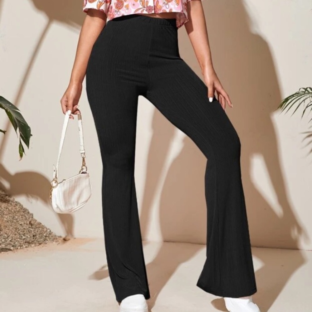 Shein Flare Black Stripes Pants
